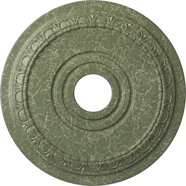 Ekena Millwork Munich Ceiling Medallion (Canopies up to 5 5/8"), 17 1/2"OD x 3 5/8"ID x 1"P, Athenian Green Crackle CM17MUAGC - main